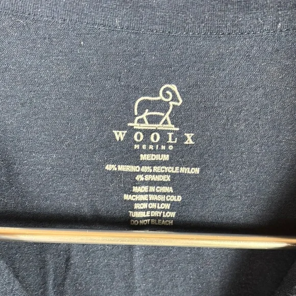 Women's WoolX Harper Navy Pajama Set with White Trim - Picture 2 of 14